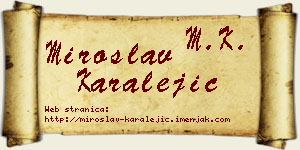 Miroslav Karalejić vizit kartica
